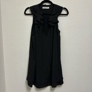 Amanda Uprichard Black Dress with Ruffle Collar Revolve